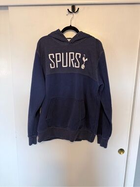 Tottenham Hotspur Navy Blue Pullover Hoodie with White Spurs Logo